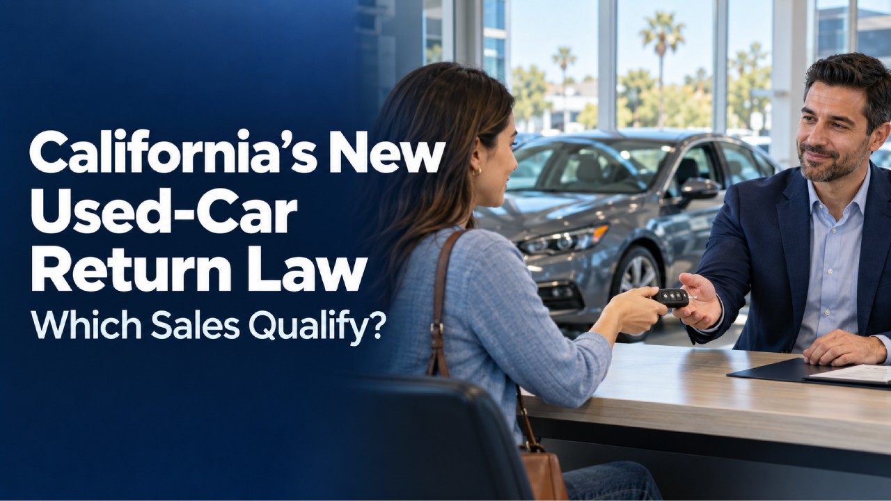 Which Used-Car Sales Qualify for California’s New Return Law?